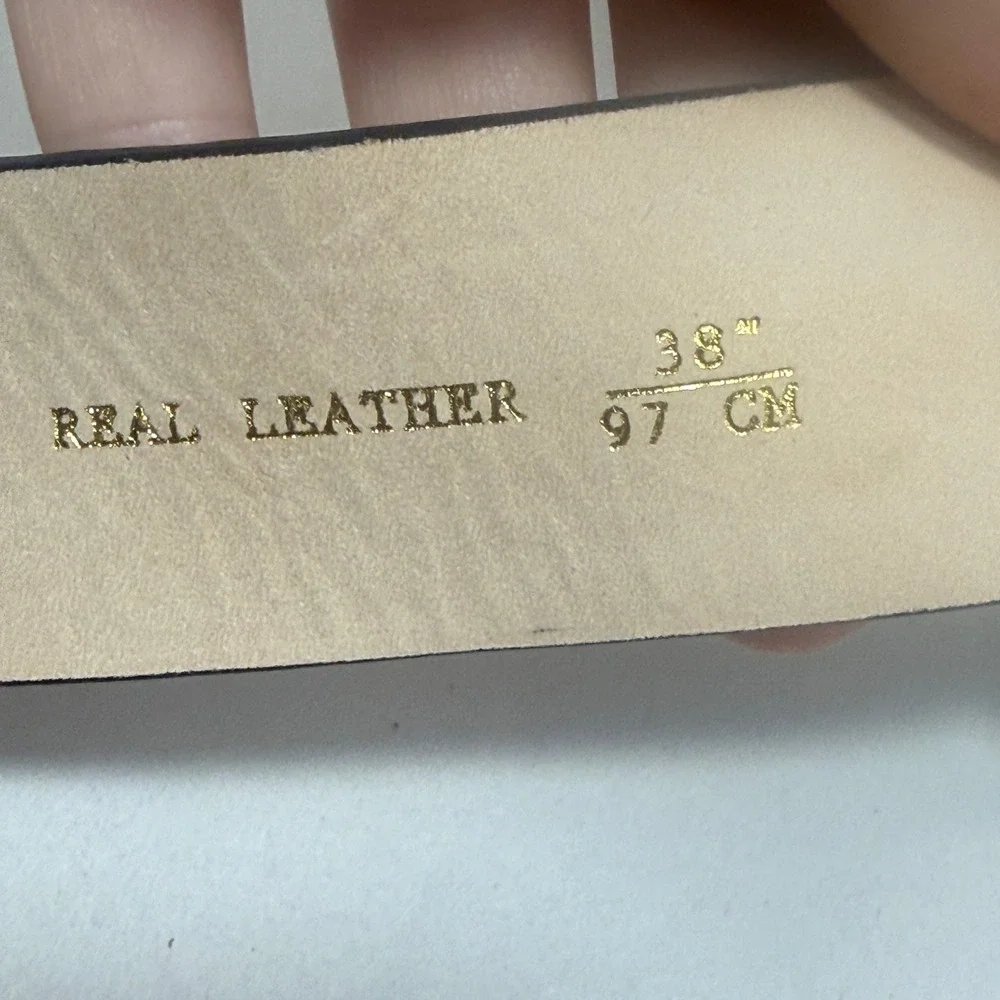 Rag & Bone Mens Brown Suede Leather Belt Silver Roller Buckle Size 38 97cm